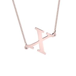 Seitlich Initialen Halskette