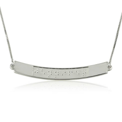 Custom Curved Bar Blindenschrift Halskette