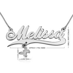Namens Halskette mit Line and Charm