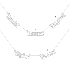 Mehrere Namensketten mit zwei oder drei Namen