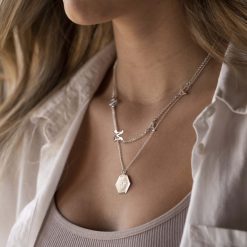 Seitlich Initialen Buchstaben Halskette