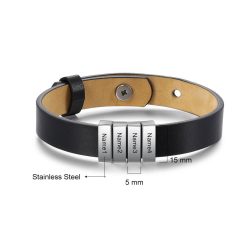 Graviertes Lederarmband für Herren