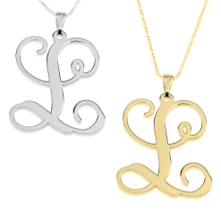 Skript Initialien Halskette