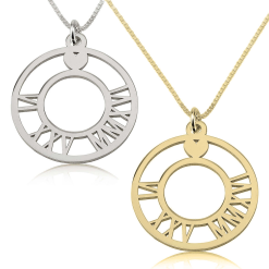 Kreis r?mische Ziffer Halskette