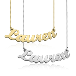 Geschwungene Namenskette mit Schriftzug