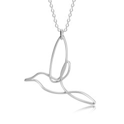 Linienkunst Kolibri Halskette