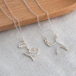 Linienkunst Frauen Gesicht Halskette