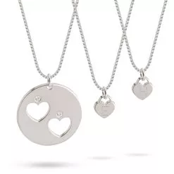Mutter Tochter Diamanten Halsketten Set