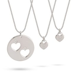 Mutter Tochter Diamanten Halsketten Set