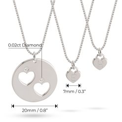 Mutter Tochter Diamanten Halsketten Set